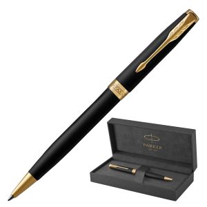 Ручка шариковая PARKER «Sonnet Core Matt Black GT», черный матовый лак, позолота, черная, 1931519