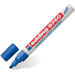 Маркер-краска лаковый (paint marker) EDDING «8750», СИНИЙ, 2-4 мм, круглый наконечник, алюминиевый корпус, E-8750/3
