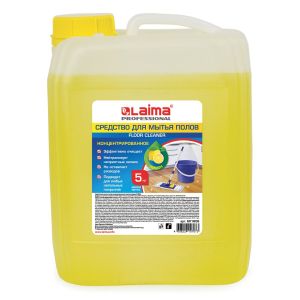 Средство для мытья пола 5 кг, LAIMA PROFESSIONAL концентрат, «Лимон», 601606