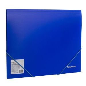 Папка на резинках BRAUBERG «Neon», неоновая, синяя, до 300 листов, 0,5 мм, 227463