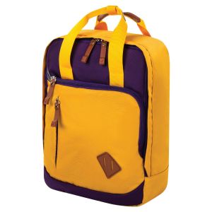 Рюкзак BRAUBERG FRIENDLY универсальный с длинными ручками, горчично-фиолетовый, 37х26х13 см, 270093