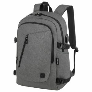 Рюкзак BRAUBERG URBAN универсальный, с отделением для ноутбука, USB-порт, «Charge», серый, 46х31х15 см, 271655