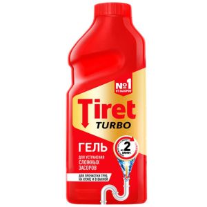 Средство для прочистки канализационных труб 500 мл, TIRET (Тирет) «Turbo», гель, 8147369