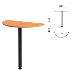 Стол приставной полукруг «Фея», 700х400х750 мм, цвет орех милан (КОМПЛЕКТ)