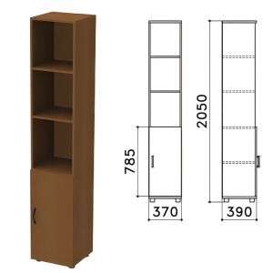 Шкаф полузакрытый «Монолит», 370х390х2050 мм, цвет орех гварнери (КОМПЛЕКТ)