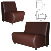 Кресло мягкое «Клауд», «V-600», 550х750х780 мм, без подлокотников, экокожа, коричневое