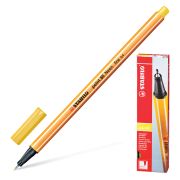 Ручка капиллярная (линер) STABILO «Point 88», ЖЕЛТАЯ, корпус оранжевый, линия письма 0,4 мм, 88/44
