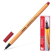 Ручка капиллярная (линер) STABILO «Point 88», ТЕМНО-КРАСНАЯ, корпус оранжевый, линия письма 0,4 мм, 88/50