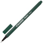 Ручка капиллярная (линер) BRAUBERG «Aero», ТЕМНО-ЗЕЛЕНАЯ, трехгранная, металлический наконечник, линия письма 0,4 мм, 142251