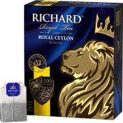 Чай RICHARD «Royal Ceylon» черный цейлонский, 100 пакетиков по 2 г, 610606