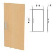 Дверь ЛДСП низкая «Канц», 346х16х698 мм, цвет бук невский, ДК32.10