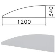 Экран-перегородка «Монолит», 1200х16х340 мм, БЕЗ ФУРНИТУРЫ (код 640237), серый, ЭМ20.11