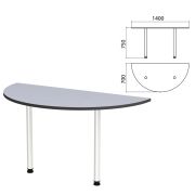 Стол приставной полукруг «Монолит», 1400х700х750 мм, цвет серый (КОМПЛЕКТ)