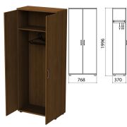 Шкаф для одежды «Этюд», 768х370х1996 мм, орех (КОМПЛЕКТ)