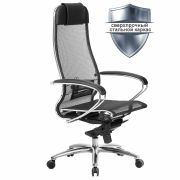 Кресло офисное МЕТТА «SAMURAI» S-1.04, сверхпрочная ткань-сетка, черное