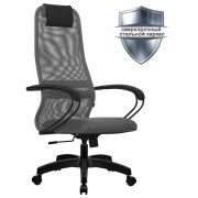 Кресло офисное МЕТТА «SU-B-8» пластик, ткань-сетка, сиденье мягкое, светло-серое