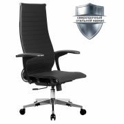Кресло офисное МЕТТА «К-8.1-Т» хром, экокожа перфорированная, сиденье регулируемое, черное