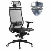 Кресло офисное МЕТТА «SAMURAI» Black Edition, сверхпрочная сетка, регулируемое, черное