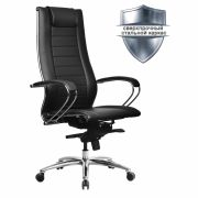 Кресло офисное МЕТТА «SAMURAI» Lux 2, экокожа, регулируемое сиденье, черное