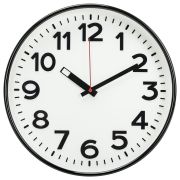 Часы настенные TROYKATIME (TROYKA) 78770783, круг, белые, черная рамка, 30,5х30,5х3,5 см