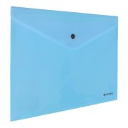Папка-конверт с кнопкой BRAUBERG «Pastel», А4, до 100 листов, непрозрачная, аквамарин, 0,18 мм, 270474