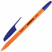 Ручка шариковая ОФИСМАГ «X-333 Orange», СИНЯЯ, корпус оранжевый, узел 1 мм, линия письма 0,5 мм, 143228