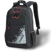 Рюкзак BRAUBERG URBAN универсальный, 3 отделения, светоотражающий принт, «Darkness», черный, 45х30х14 см, 270754