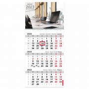 Календарь квартальный на 2023 г., 3 блока, 1 гребень, с бегунком, мелованная бумага, «БИЗНЕС», BRAUBERG, 114272
