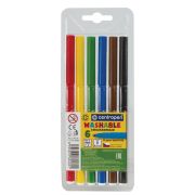 Фломастеры 6 ЦВЕТОВ CENTROPEN «Washable», смываемые, вентилируемый колпачок, 7790/6TP, 7 7790 0685
