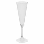 Фужер одноразовый 160 мл для шампанского пластиковый, прозрачная высокая ножка, «Флюте», 1015