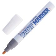 Маркер-краска лаковый (paint marker) MUNHWA, 4 мм, СЕРЕБРЯНЫЙ, нитро-основа, алюминиевый корпус, PM-06