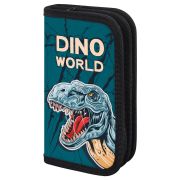 Пенал ПИФАГОР, 2 отделения, ламинированный картон, 19х11 см, «Dino world», 272249
