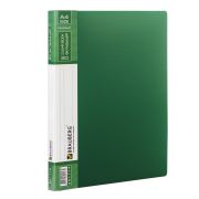 Папка 20 вкладышей BRAUBERG «Contract», зеленая, вкладыши-антиблик, 0,7 мм, бизнес-класс, 221774