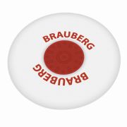Ластик BRAUBERG «Energy», 30х30х8 мм, белый, круглый, красный пластиковый держатель, 222472