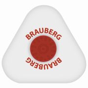 Ластик BRAUBERG «Energy», 45х45х10 мм, белый, треугольный, красный пластиковый держатель, 222473
