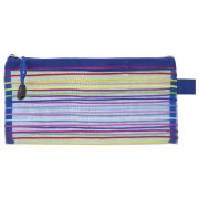 Папка-конверт на молнии МАЛОГО ФОРМАТА (255х130 мм), сетчатая ткань, BRAUBERG «Stripes», 224048