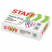Скрепки STAFF «Manager», 28 мм, цветные, 70 шт., в картонной коробке, Россия, 224630