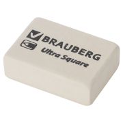 Ластик BRAUBERG «Ultra Square», 26х18х8 мм, белый, натуральный каучук, 228707