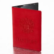 Обложка для паспорта, мягкий полиуретан, «Герб», красная, STAFF, 237612