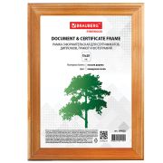 Рамка 15х20 см, дерево, багет 18 мм, BRAUBERG «HIT», канадская сосна, стекло, подставка, 390020