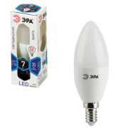 Лампа светодиодная ЭРА, 7 (60) Вт, цоколь E14, «свеча», холодный белый свет, 30000 ч., LED smdB35-7w-840-E14