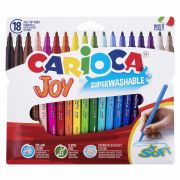 Фломастеры CARIOCA (Италия) «Joy» 18 цветов, суперсмываемые, вентилируемый колпачок, 40555