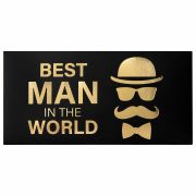 Конверт для денег «BEST MAN IN THE WORLD», Мужской стиль, 166х82 мм, фольга, ЗОЛОТАЯ СКАЗКА, 113759