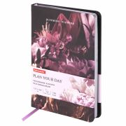 Ежедневник недатированный B6 (127х186 мм), BRAUBERG VISTA, под кожу, твердый, срез фольга, 136 л., «Flowers», 112109
