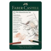 Набор художественный FABER-CASTELL «Pitt Monochrome», 12 предметов, металлическая коробка, 112975
