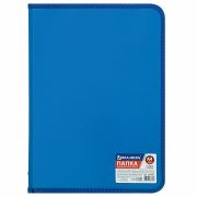 Папка на молнии пластиковая BRAUBERG «Стандарт», стандартная фактура, А4, 325х230 мм, матовая, синяя, 224057