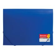 Папка на резинках BRAUBERG «Business», А4, 6 отделений, пластиковый индекс, синяя, 0,5 мм, 224144