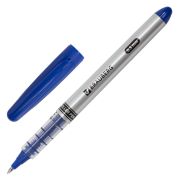 Ручка-роллер BRAUBERG «Control», СИНЯЯ, корпус серебристый, узел 0,5 мм, линия письма 0,3 мм, 141554
