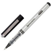 Ручка-роллер BRAUBERG «Flagman», ЧЕРНАЯ, корпус серебристый, хромированные детали, узел 0,5 мм, линия письма 0,3 мм, 141555