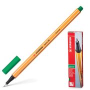 Ручка капиллярная (линер) STABILO «Point», ЗЕЛЕНАЯ, корпус оранжевый, линия письма 0,4 мм, 88/36